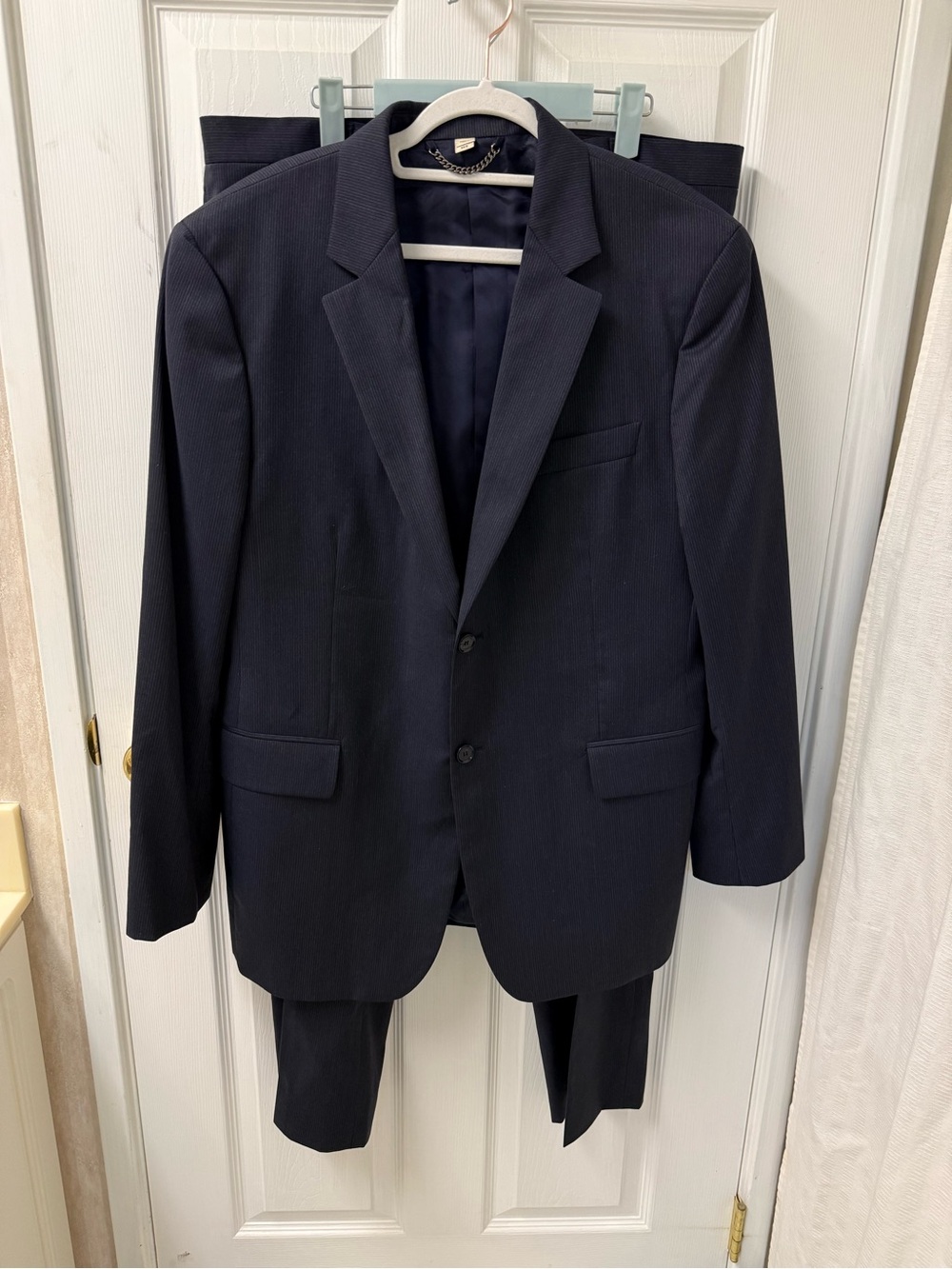 Burberry London Collins Tonal Stripe Virgin Wool Suit Italy 54 R 44R Pants 38 R